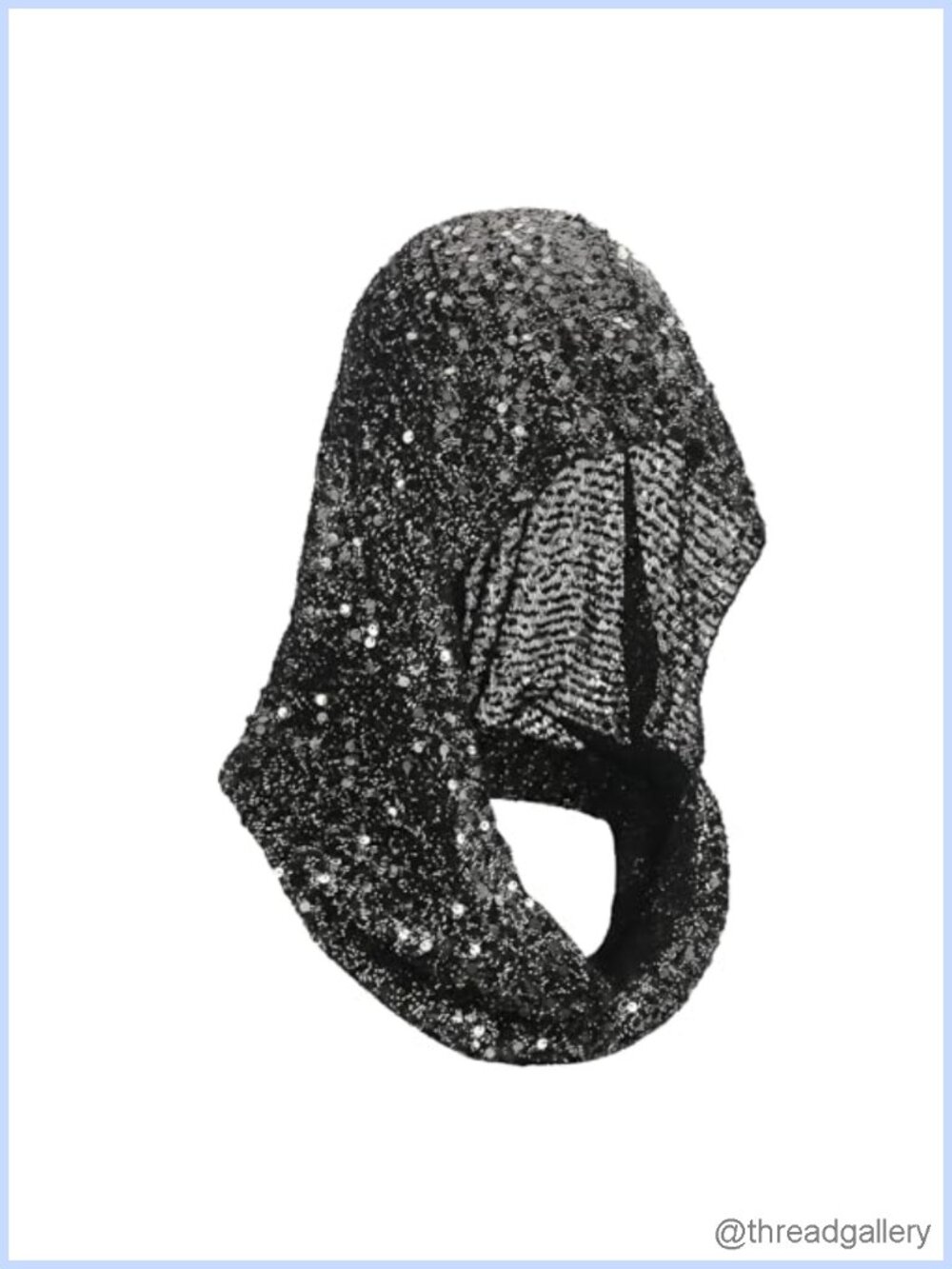 Sequin Rave Hood Scarf for Women, Sparkly Festival Head Wrap